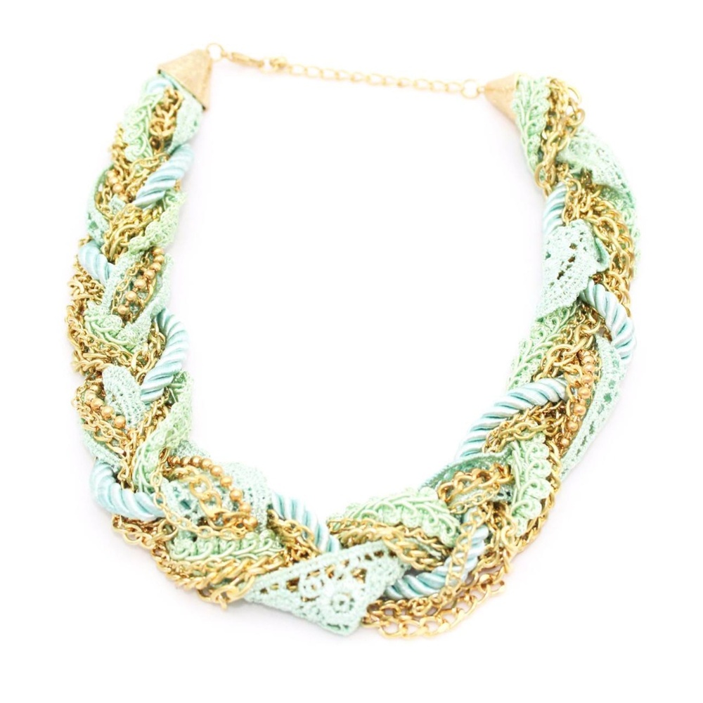 Aqua Crochet Necklace